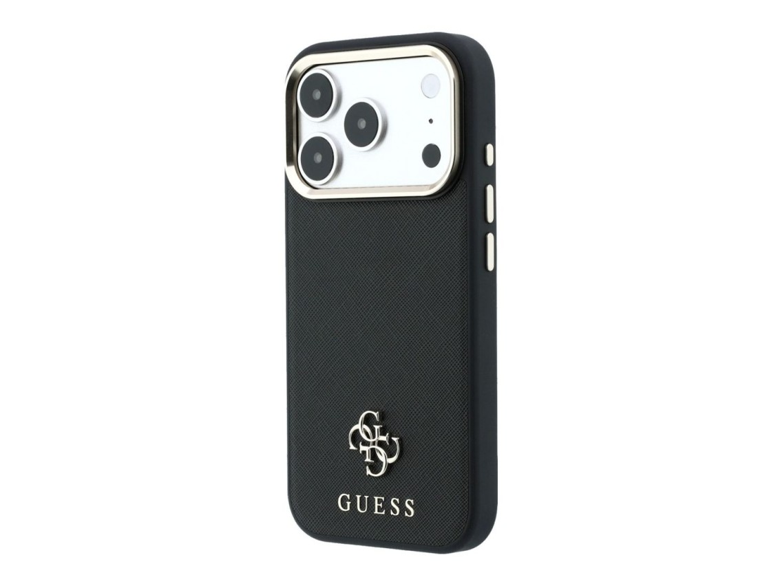 Guess Saffiano Small 4G & Classic Logo MagSafe Case for iPhone 18 Pro / 17 Pro - Black