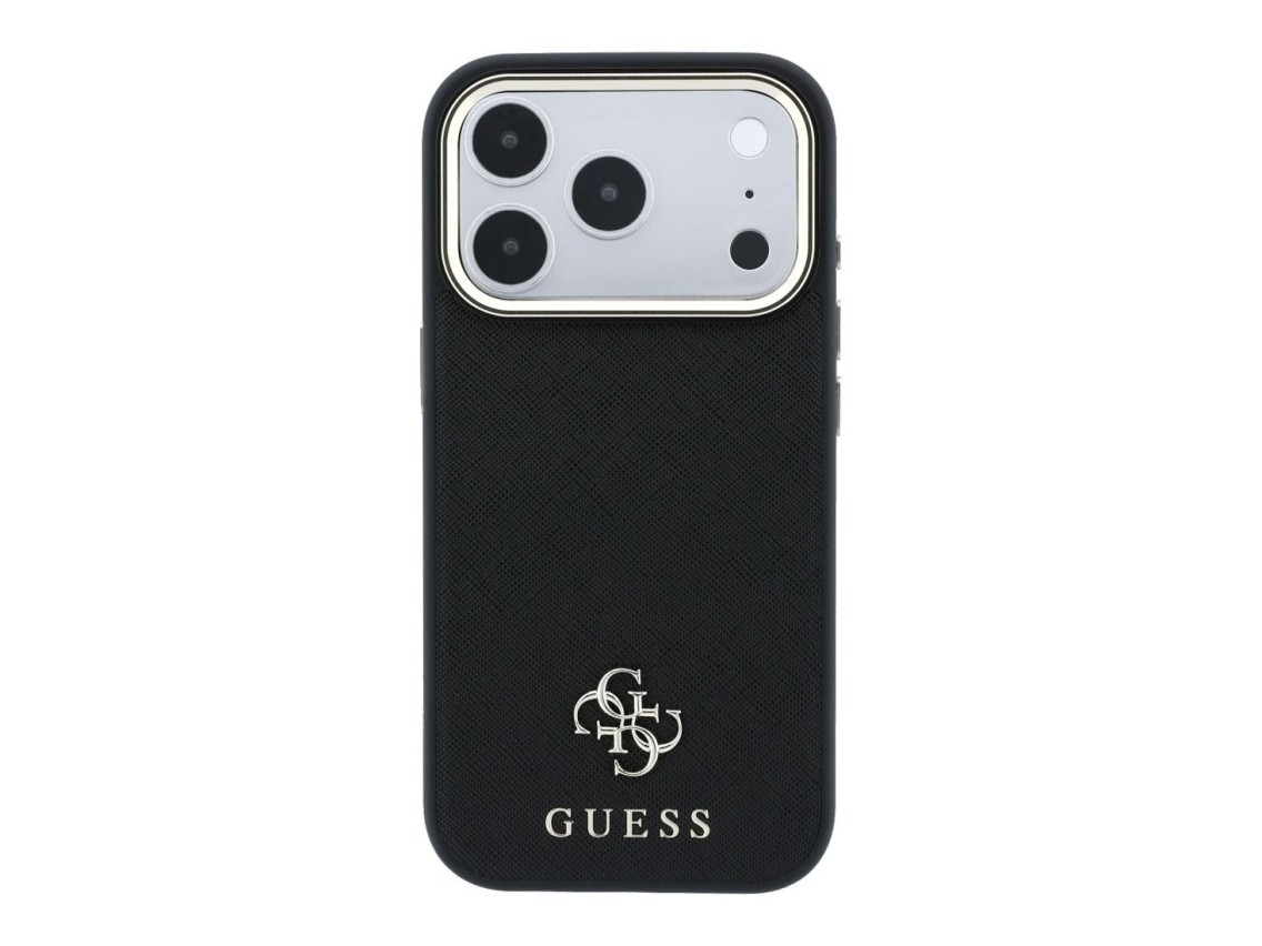 Guess Saffiano Small 4G & Classic Logo MagSafe Case for iPhone 18 Pro / 17 Pro - Black