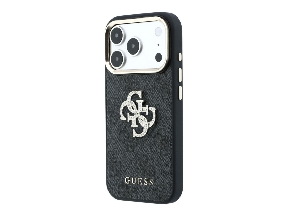 Guess 4G & Big Strass Logo Case for iPhone 18 Pro / 17 Pro - Black
