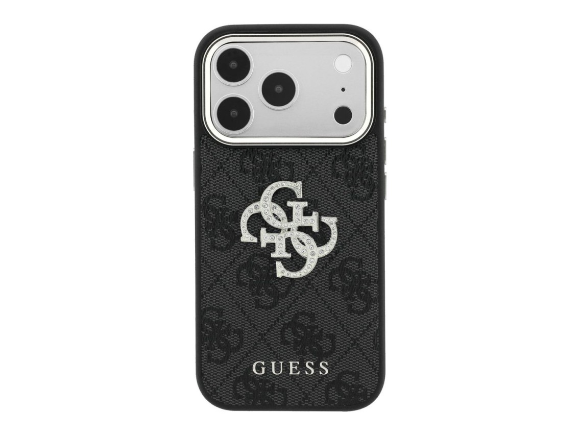 Guess 4G & Big Strass Logo Case for iPhone 18 Pro / 17 Pro - Black